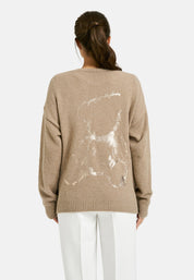 Strcik-Cardigan Oversized Fit - 920-MINK - Braun