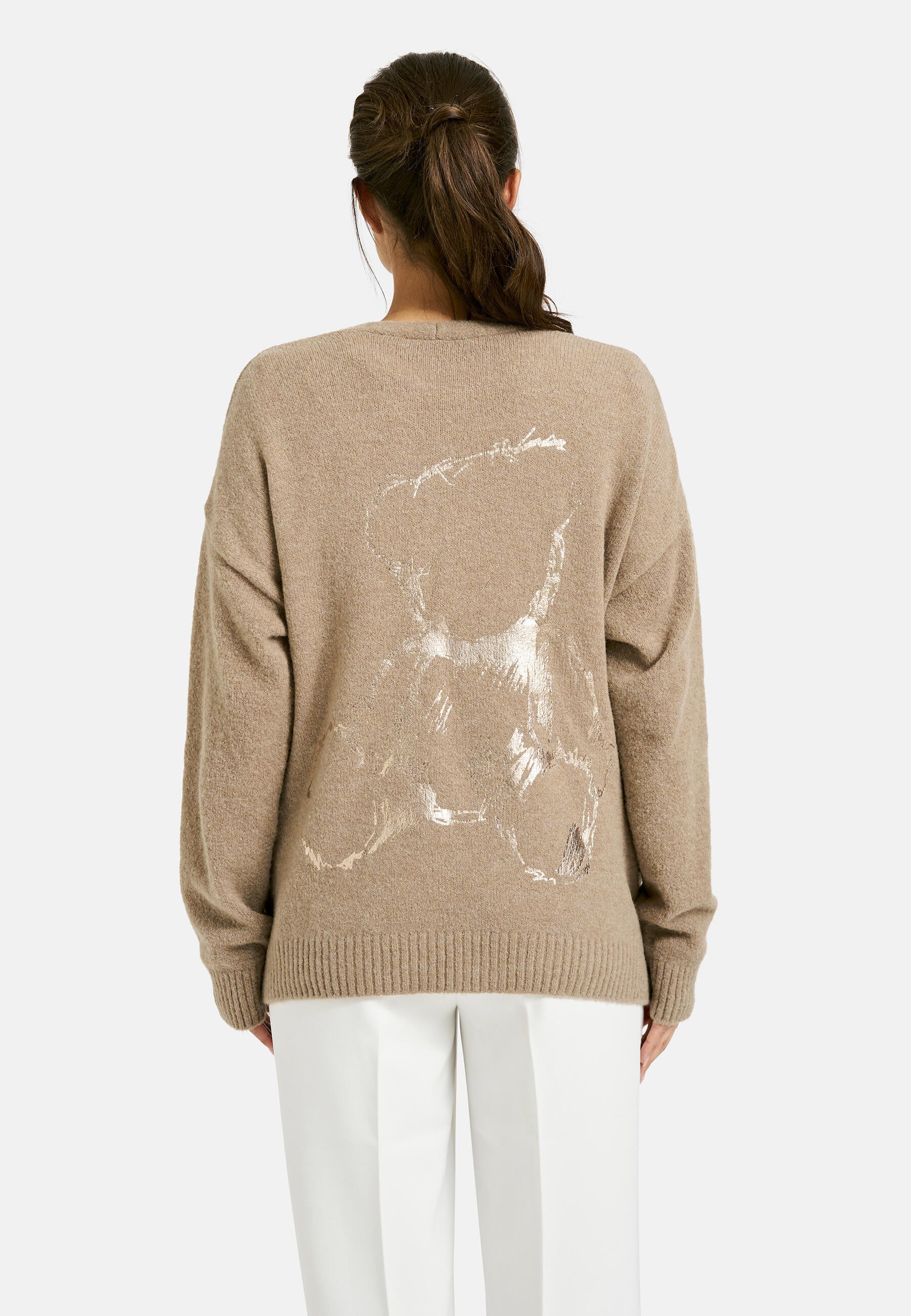 Strcik-Cardigan Oversized Fit - 920-MINK - Braun