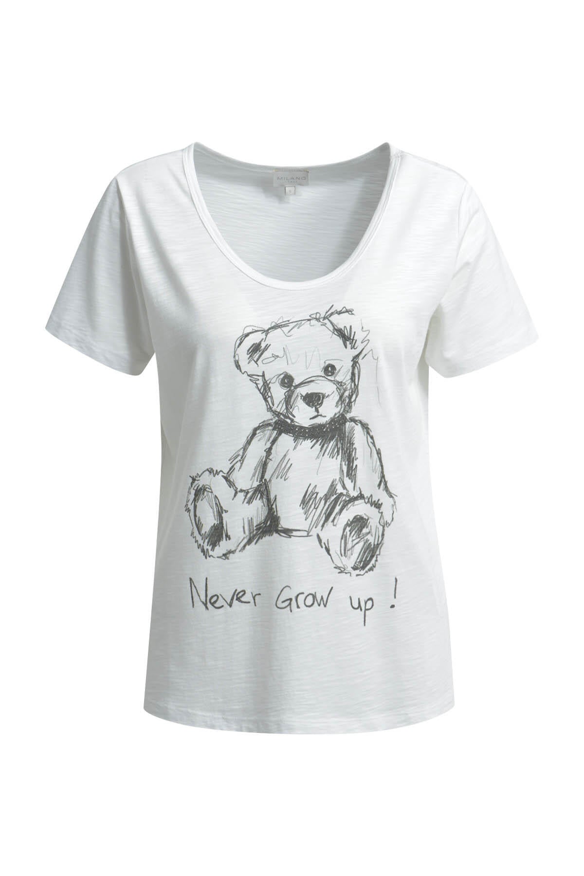 T-Shirt aus Baumwollmix - 104-OFFWHITE - Weiß