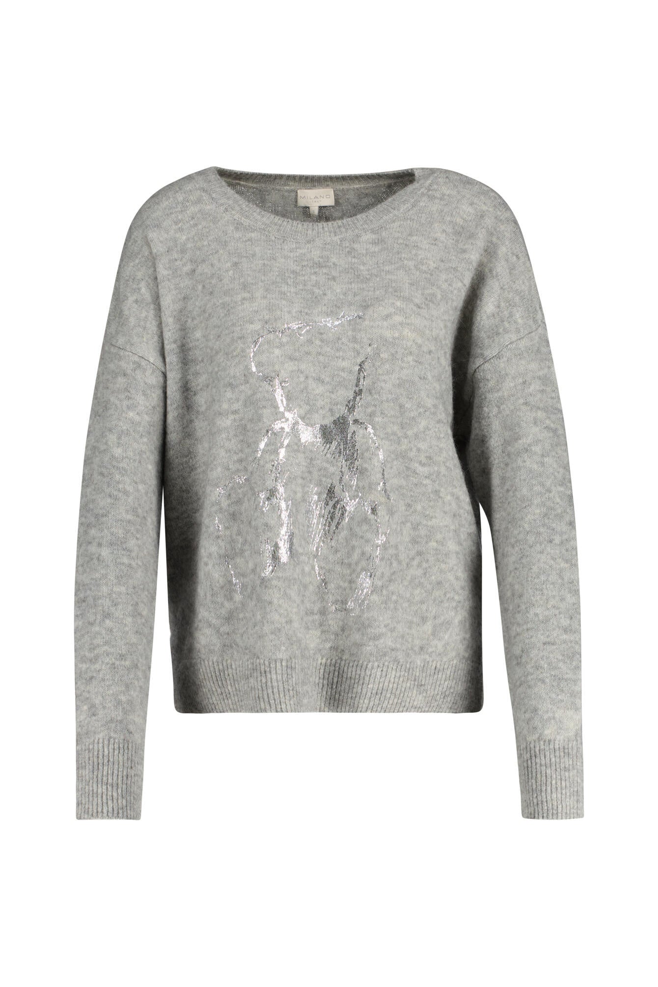 Strickpullover - 809-GREY MELANGE - Grau