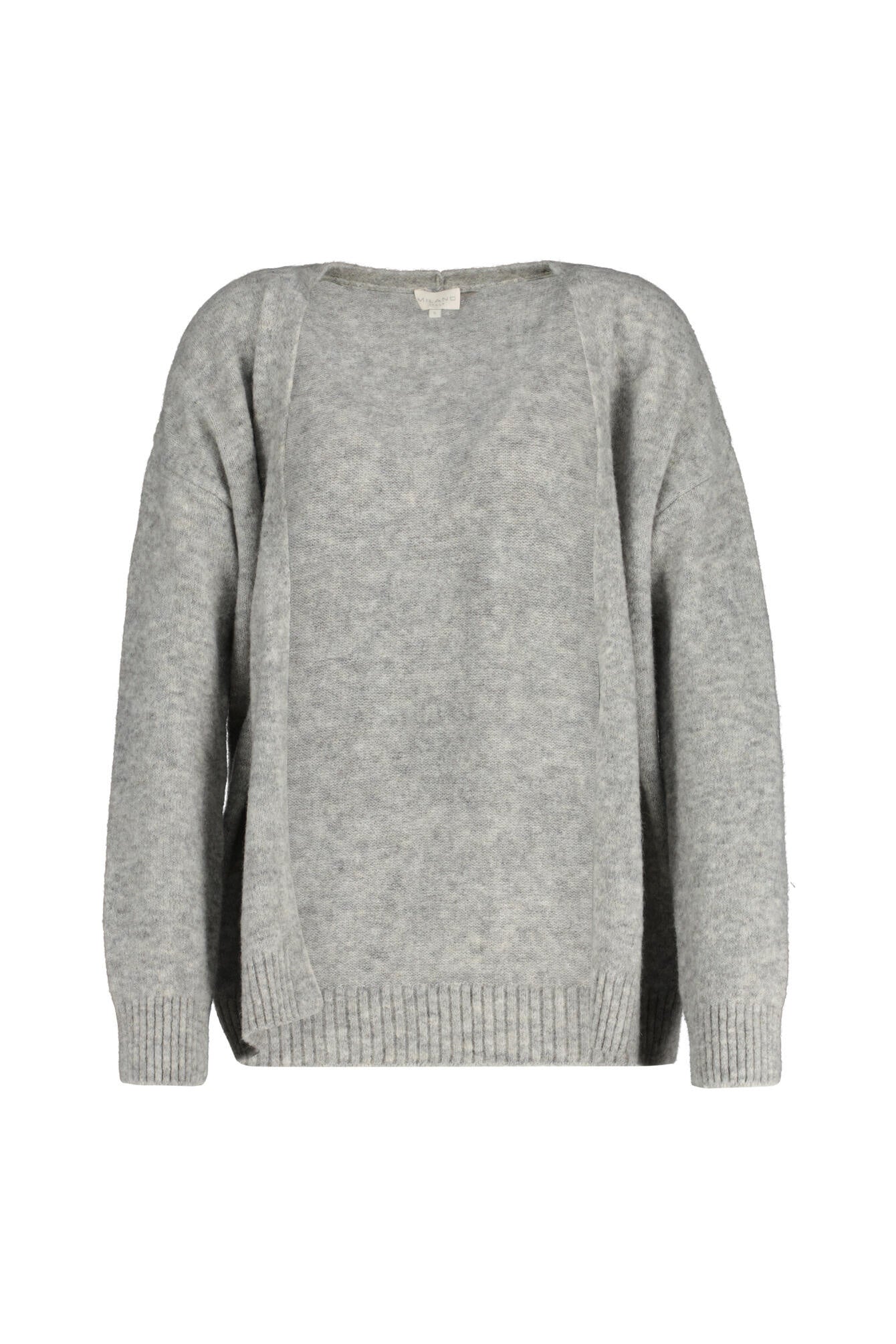 Strcik-Cardigan Oversized Fit - 809-GREY MELANGE - Grau