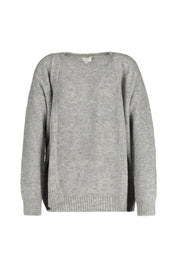 Strcik-Cardigan Oversized Fit - 809-GREY MELANGE - Grau