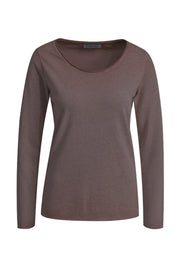 Langarmshirt aus Baumwollmix - 903 - Braun