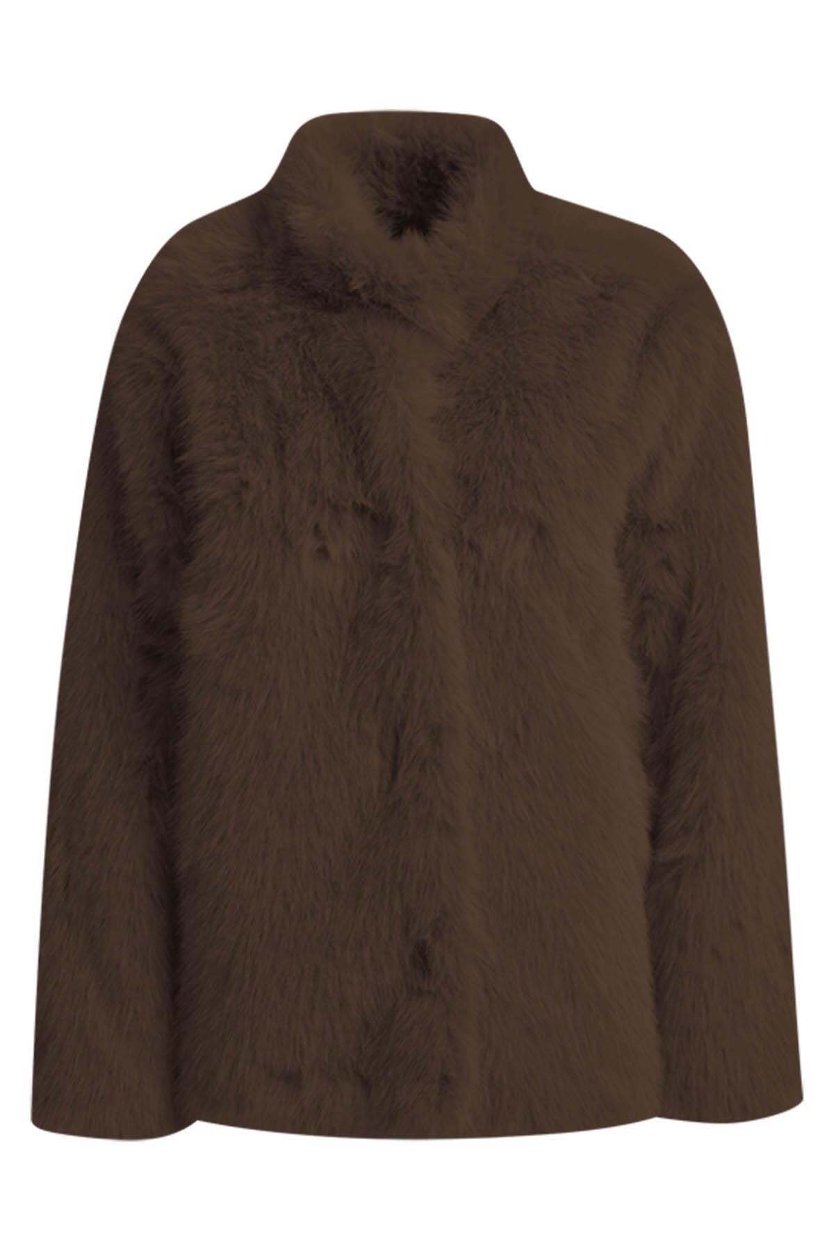 Jacke in Felloptik - 903 - Braun