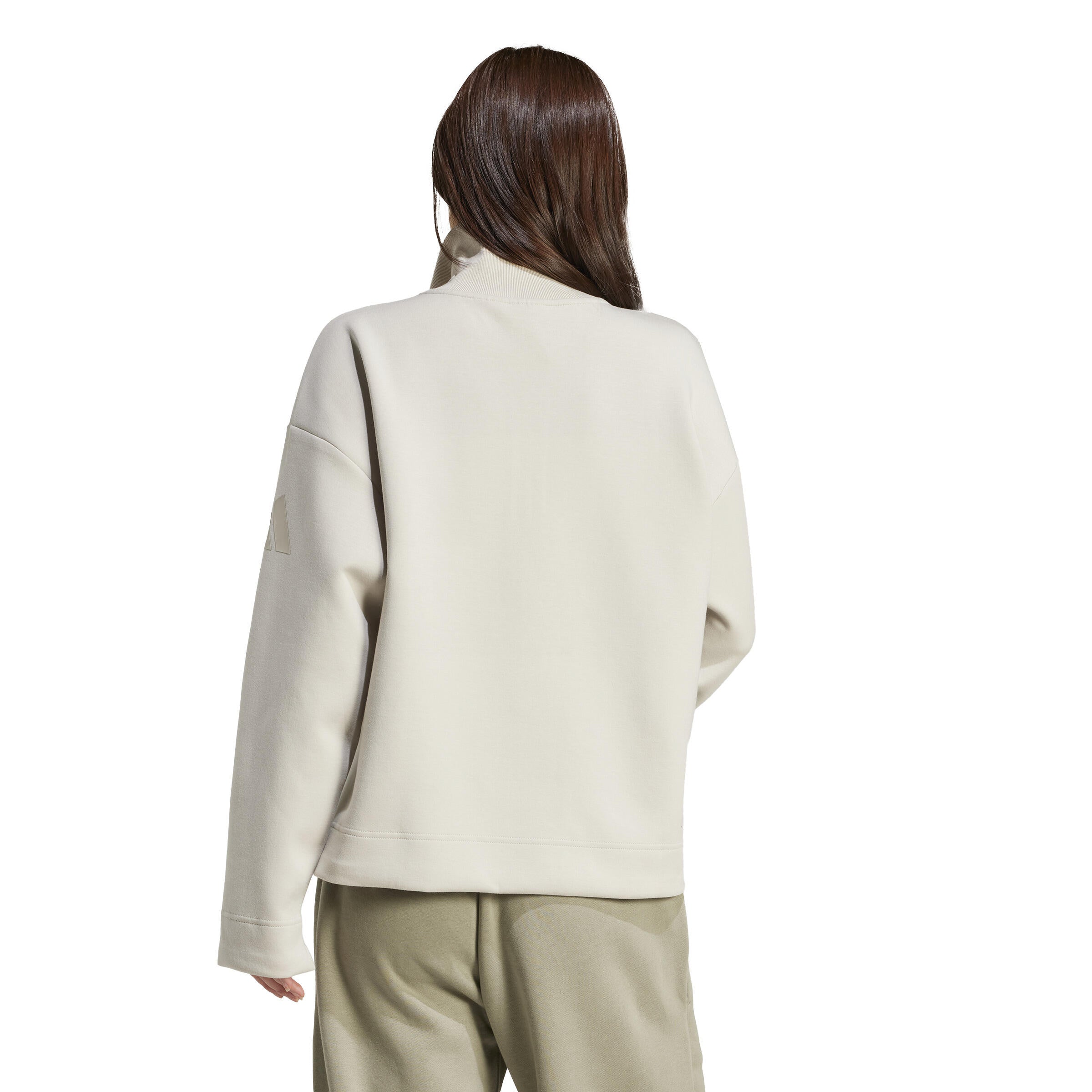 Sweatshirtjacke mit Stehkragen - WONALU - Creme