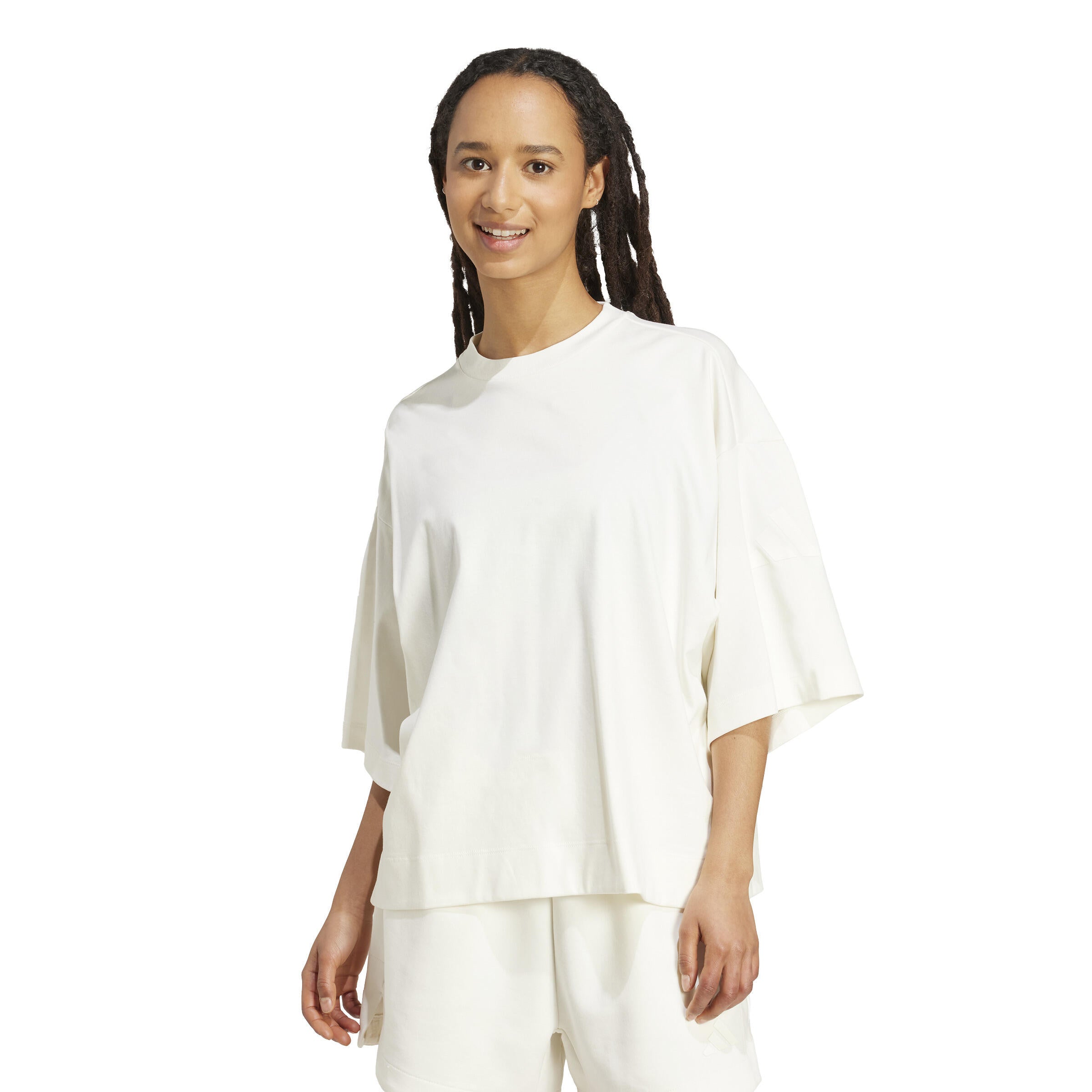 T-Shirt oversized aus Baumwolle - OWHITE - Weiß
