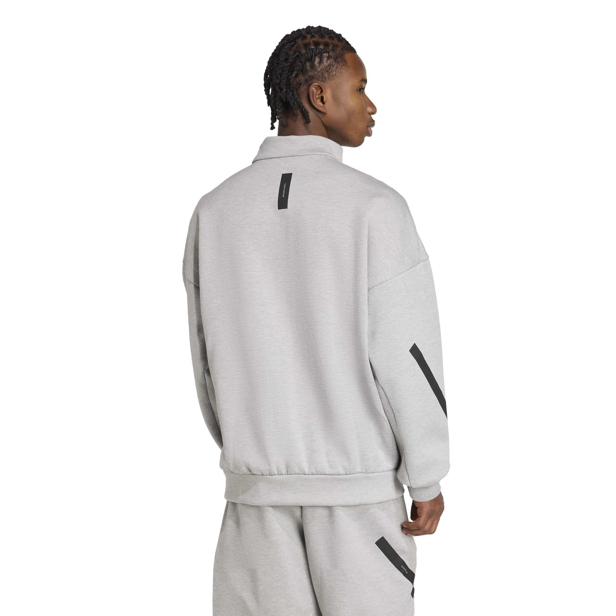 Sweatshirtjacke mit Stehkragen - MGREYH - Grau