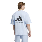 T-Shirt oversized aus Baumwollmix - GLOBLU - Blau