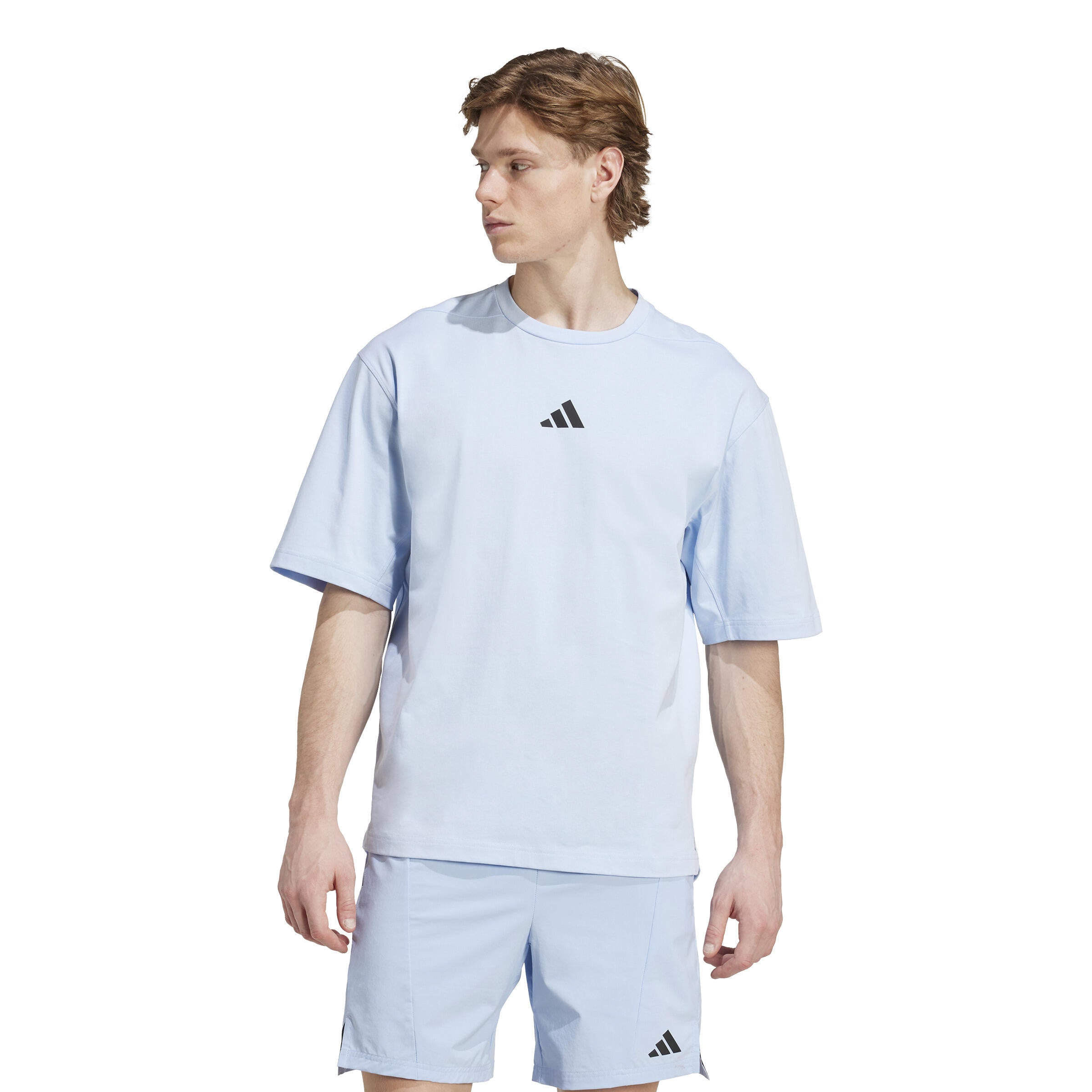 T-Shirt oversized aus Baumwollmix - GLOBLU - Blau