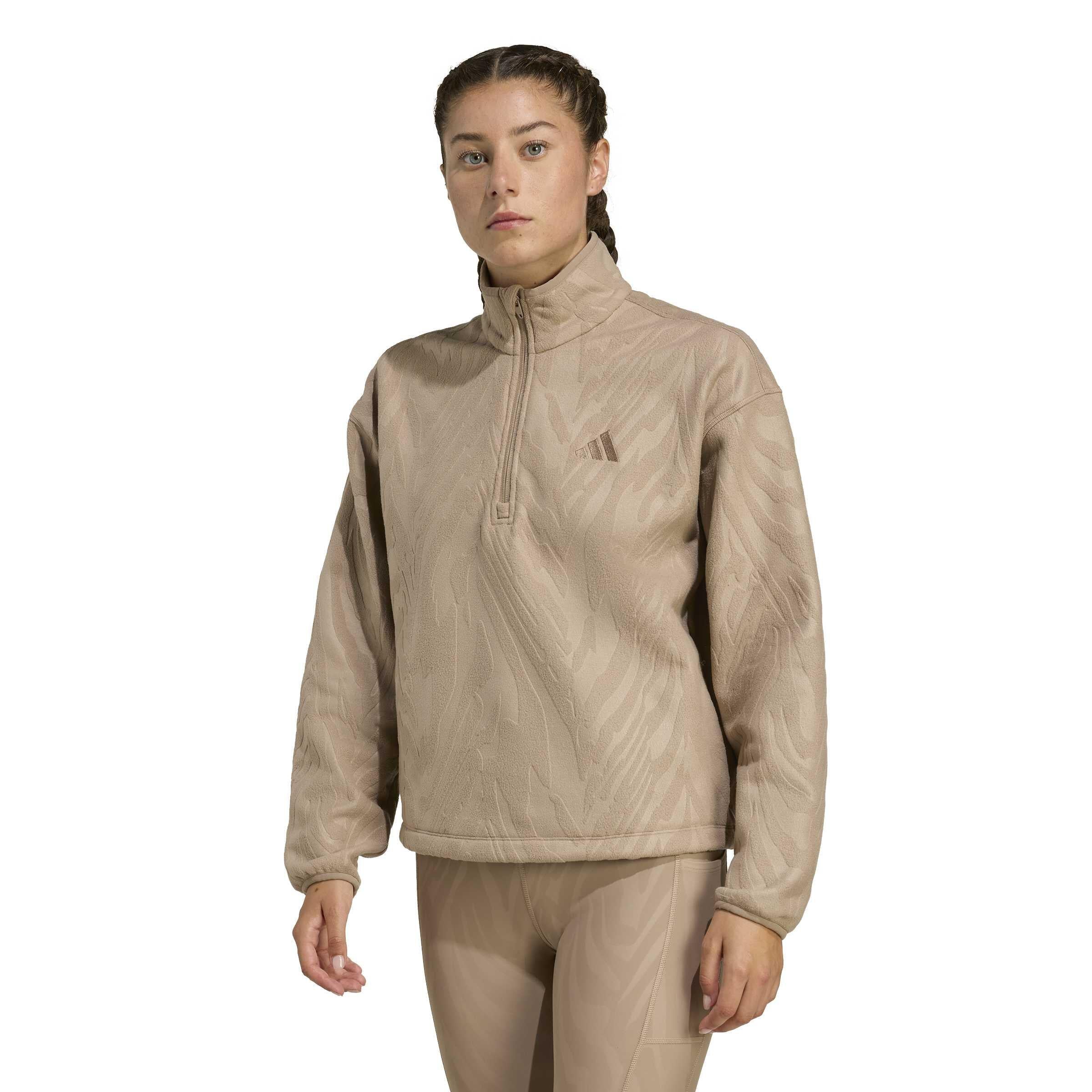 Fleecepullover mit wellenförmigem Print. - CHABRN - Beige