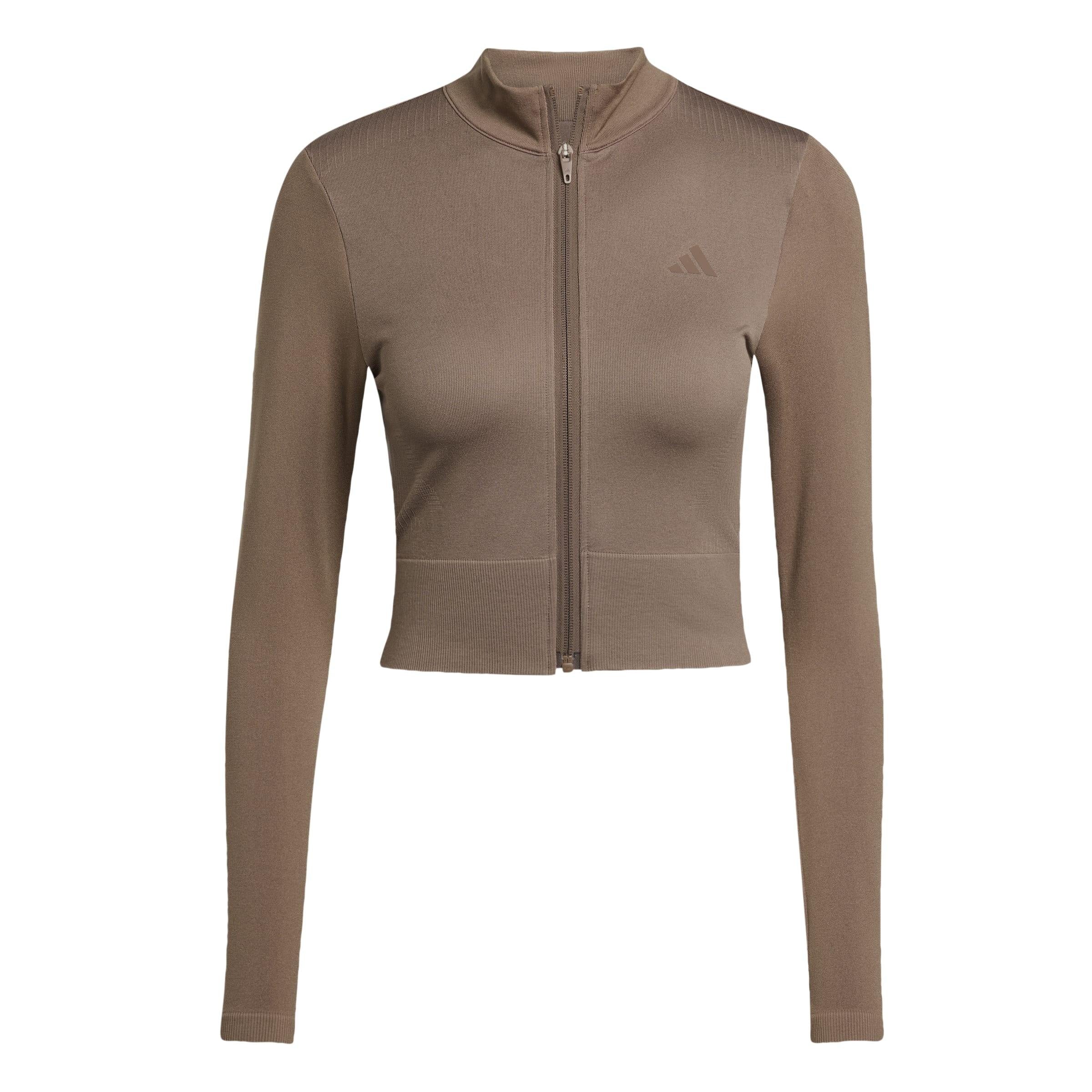 Funktionsshirt cropped mit Stehkragen - EARSTR - Braun