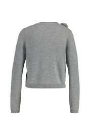 Strickcardigan aus Schurwollmix - 83 - Grau