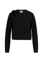 Strickcardigan aus Schurwollmix - 90 - Schwarz