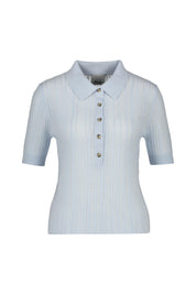 Strickpoloshirt aus Kaschmir - 10 - Blau