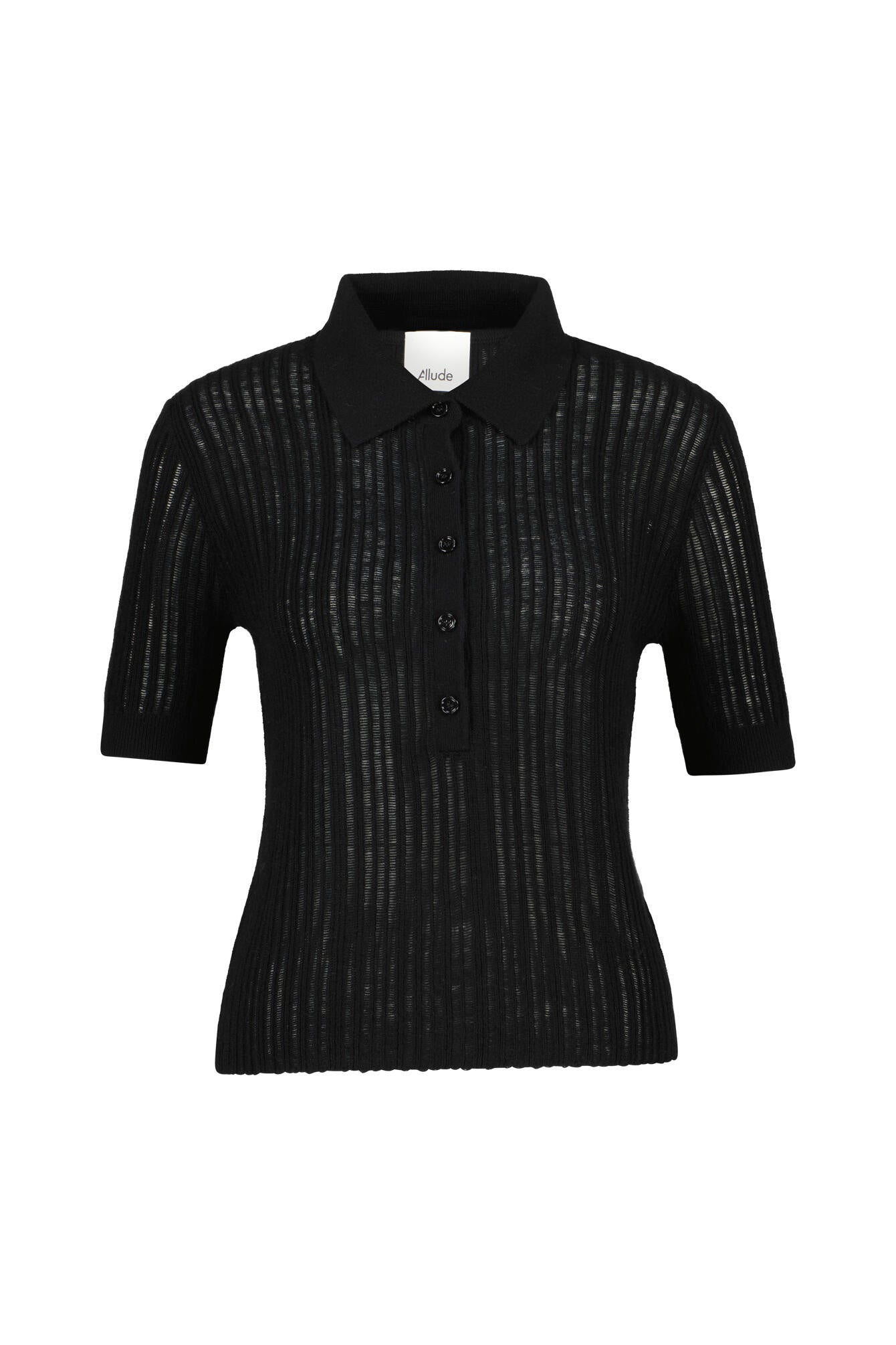 Strickpoloshirt aus Kaschmir - 90 - Schwarz