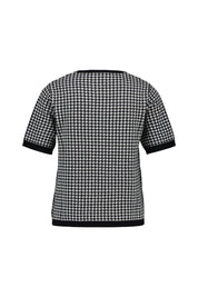 Strick-T-Shirt aus Schurwollmix - 14/40 - Schwarz