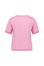 Strick-T-Shirt aus Schurwollmix - 62/40 - Pink