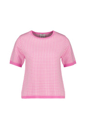 Strick-T-Shirt aus Schurwollmix - 62/40 - Pink
