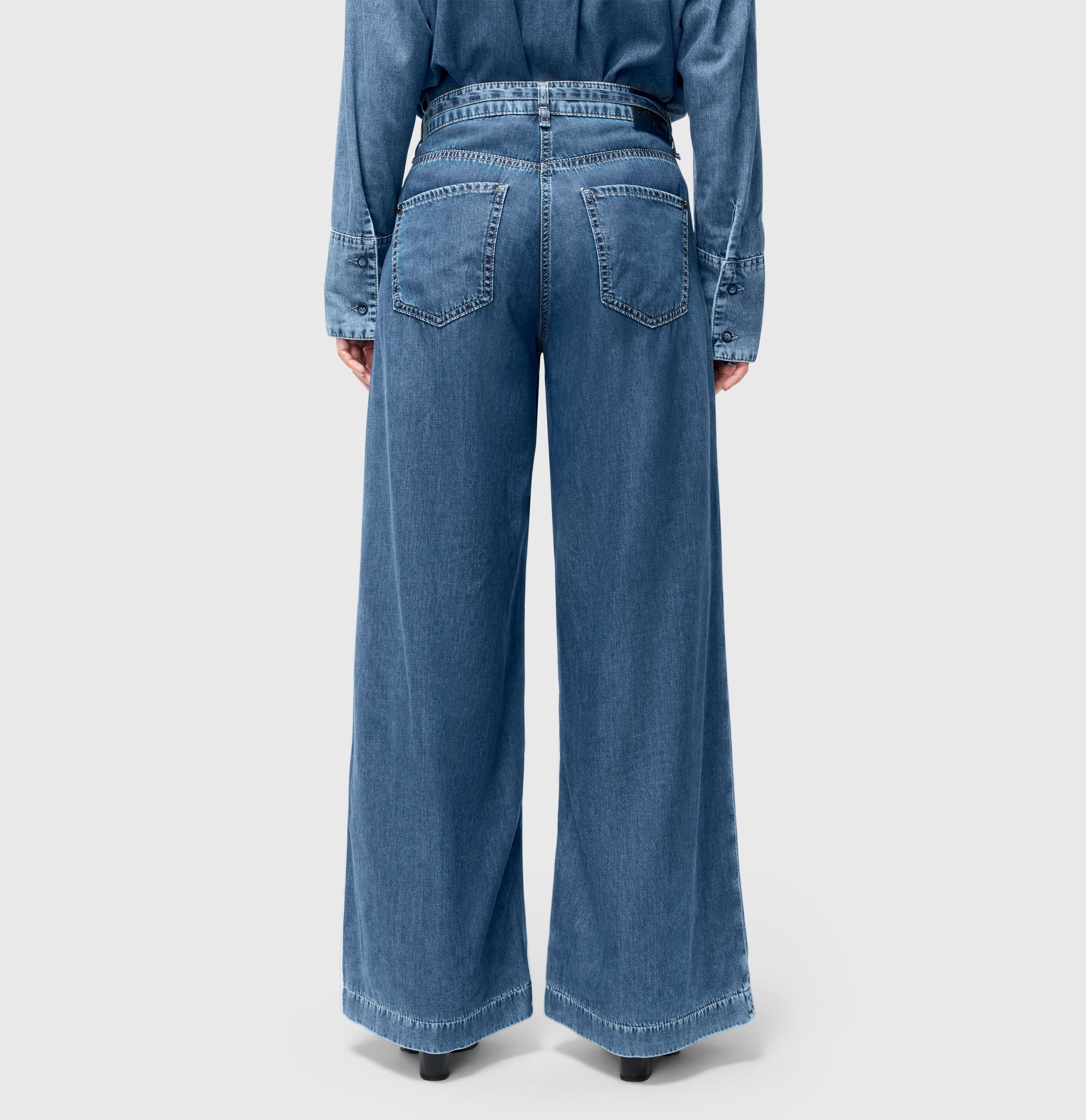 Jeans WENDY Wide Leg - D609 mid blue heritage wash - Blau