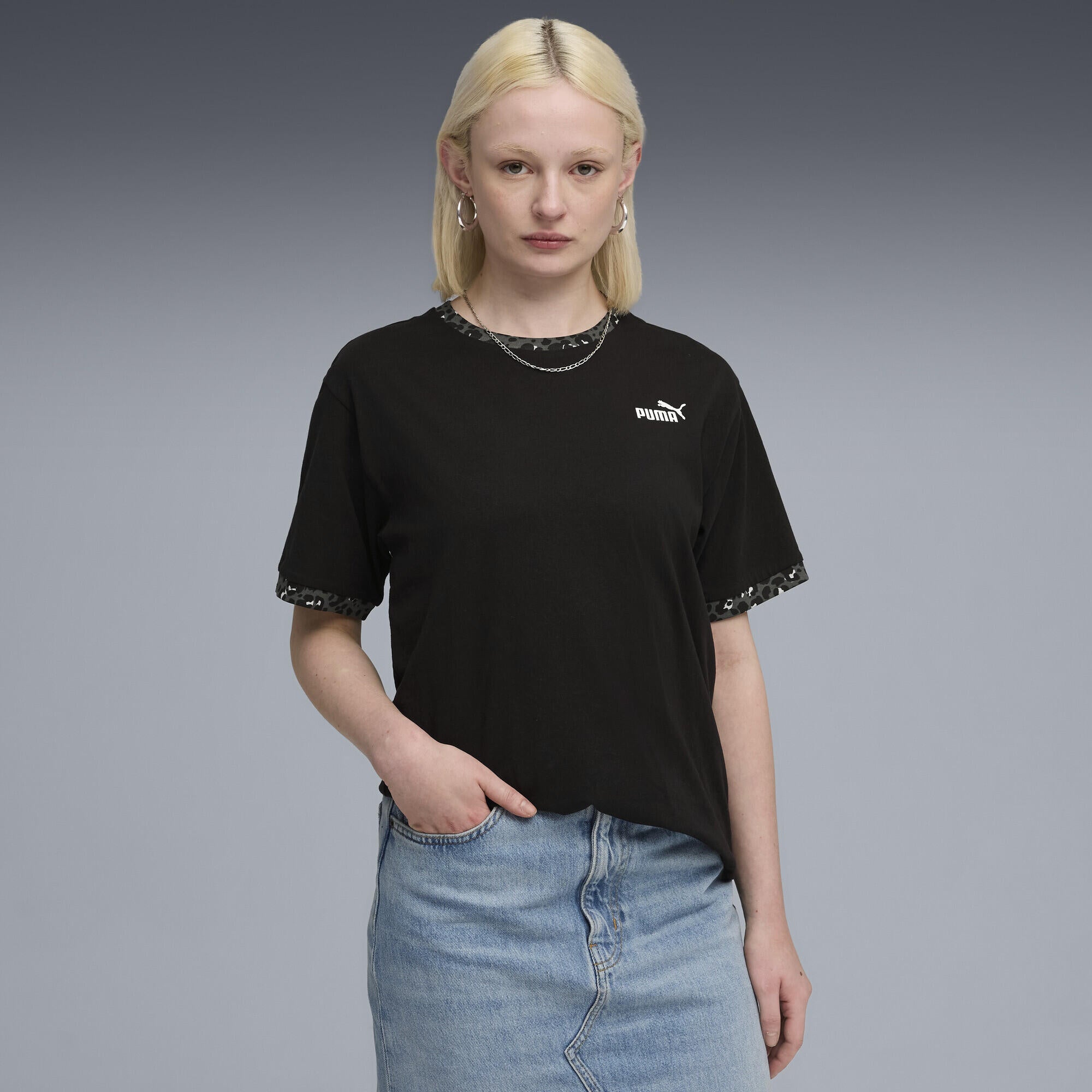 T-Shirt aus Baumwolle - 001-PUMA Black - Schwarz