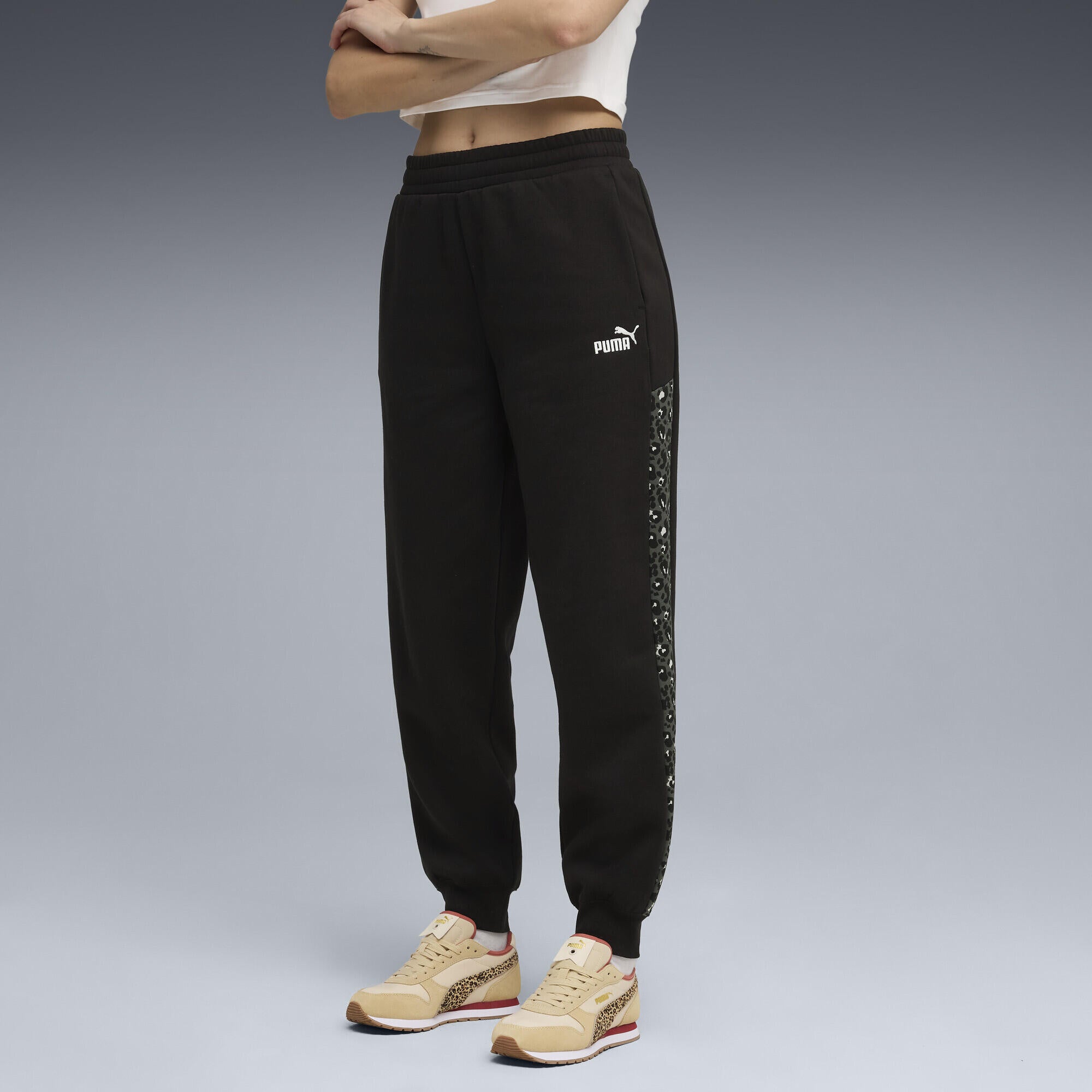 Jogginghose aus Baumwollmix - 001-PUMA Black - Schwarz
