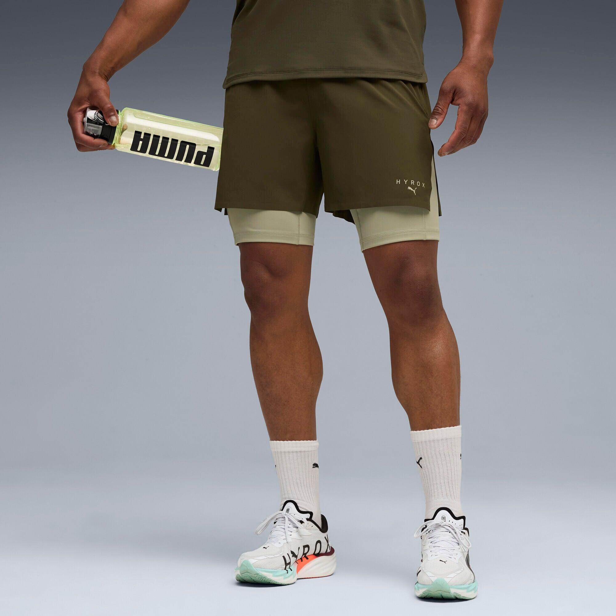 Funktionsshorts X HYROX 2in1 Regular Fit - 070-Dark Olive - Khaki