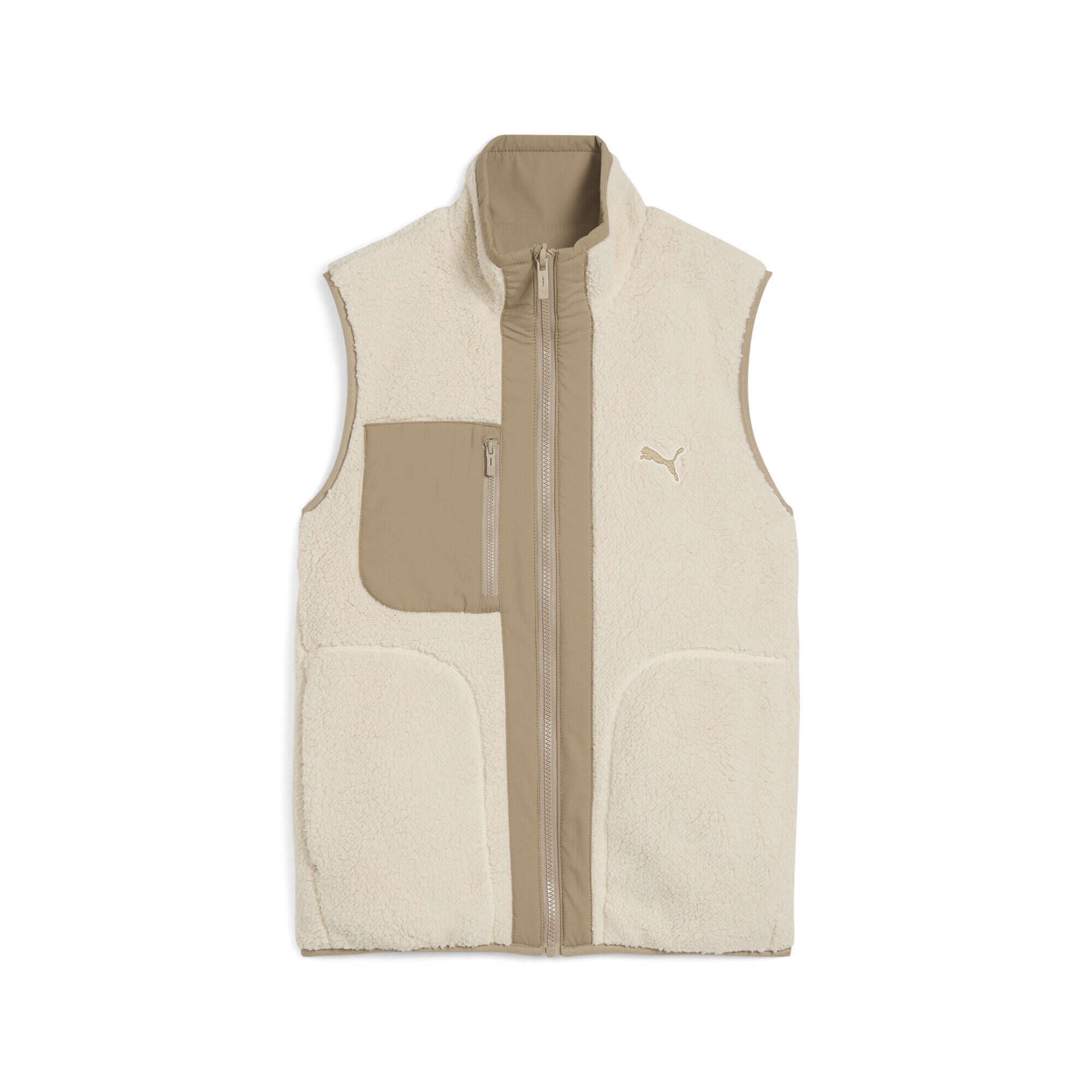 Wende-Weste mit Teddybesatz - 087-Alpine Snow - Beige