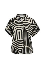 Bluse gemustert aus Viskose - 20003-natural glaze - Creme