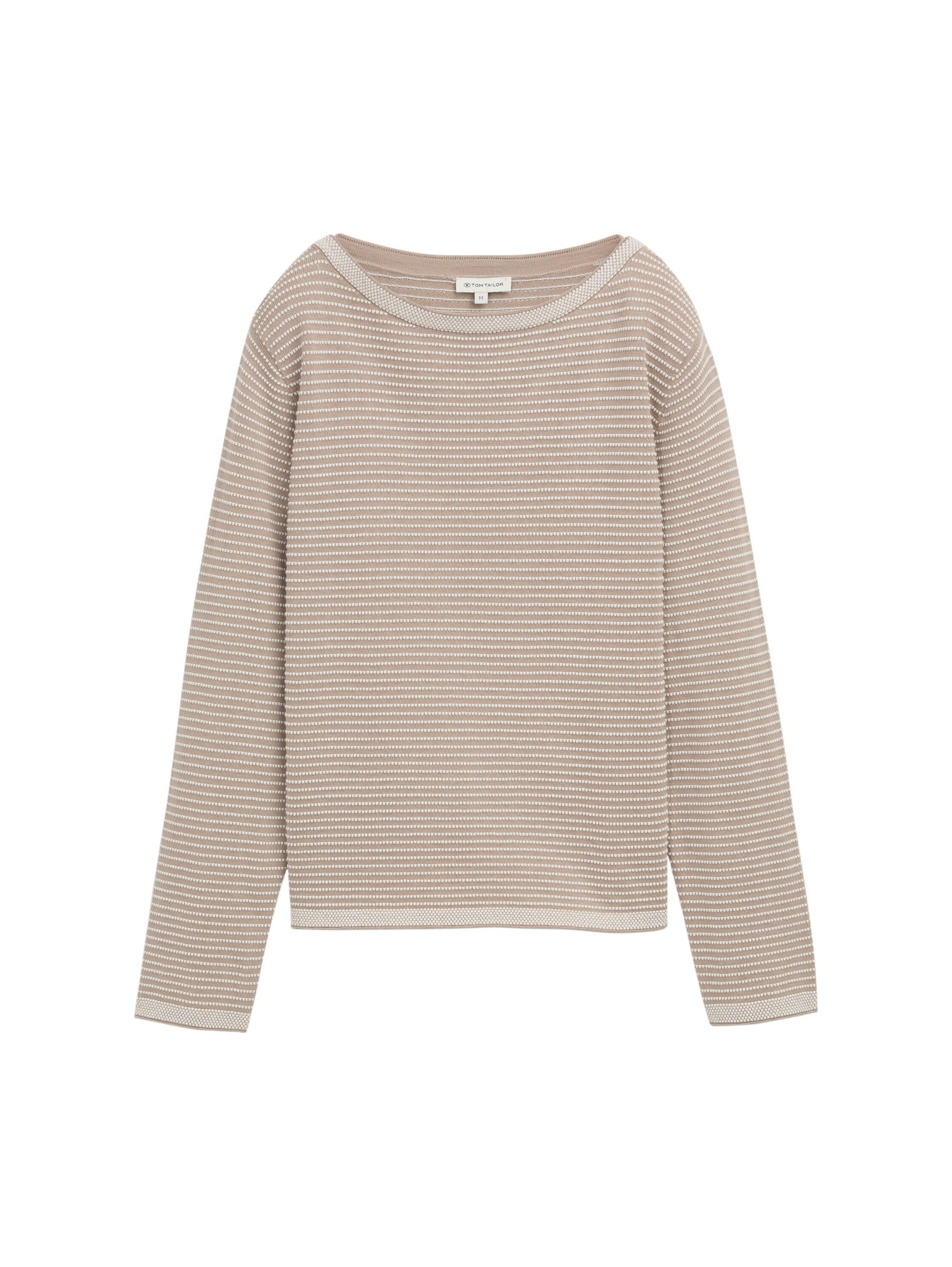 Strickpullover aus Baumwolle - 38705-soft taupe bubble knit s - Beige