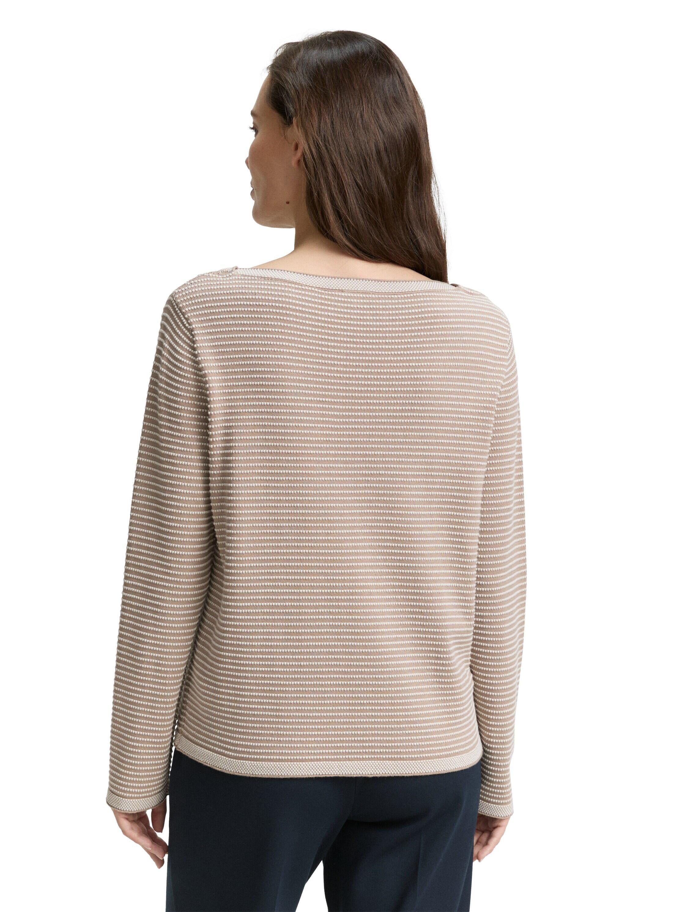 Strickpullover aus Baumwolle - 38705-soft taupe bubble knit s - Beige