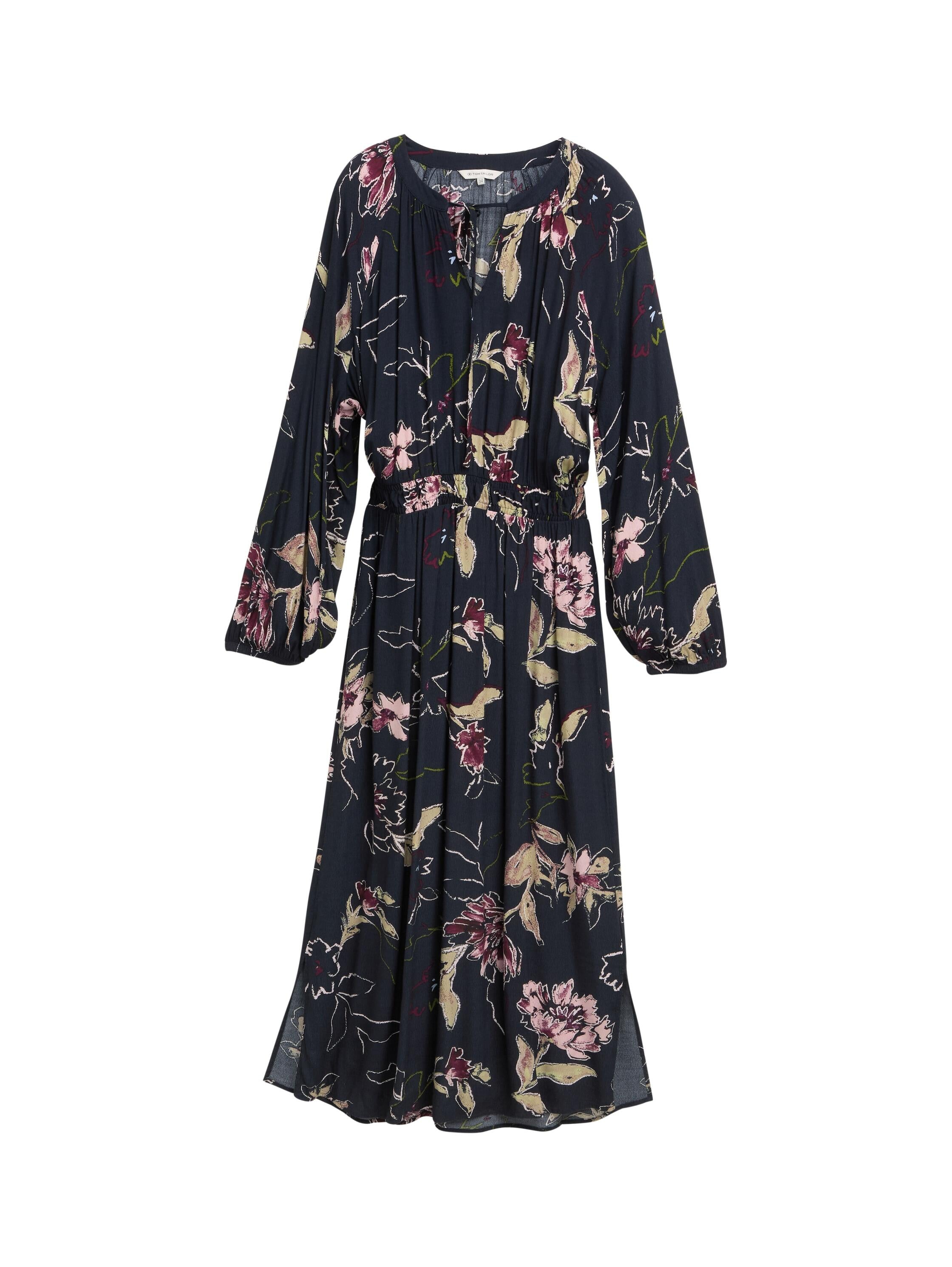 Maxi-Kleid mit Blumenmuster - 38400-big flower design - Blau