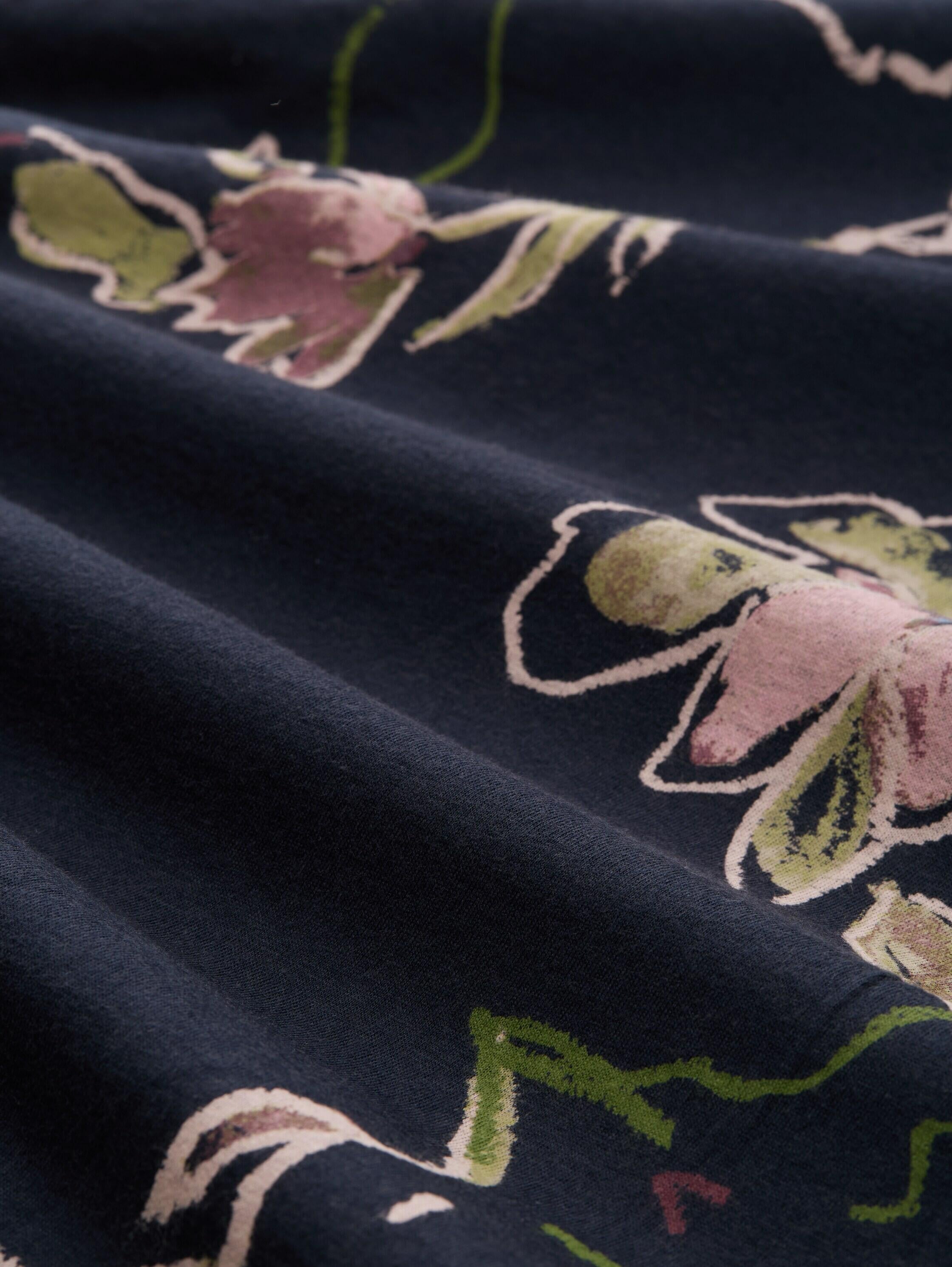 Langarmshirt floral aus Baumwollmix - 38400-big flower design - Blau