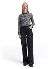 Hemdbluse mit Muster - 38402-navy abstract dot design - Blau