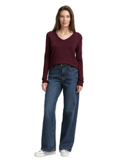 Strickpullover aus Baumwollmix - 16427-bordeaux red - Rot