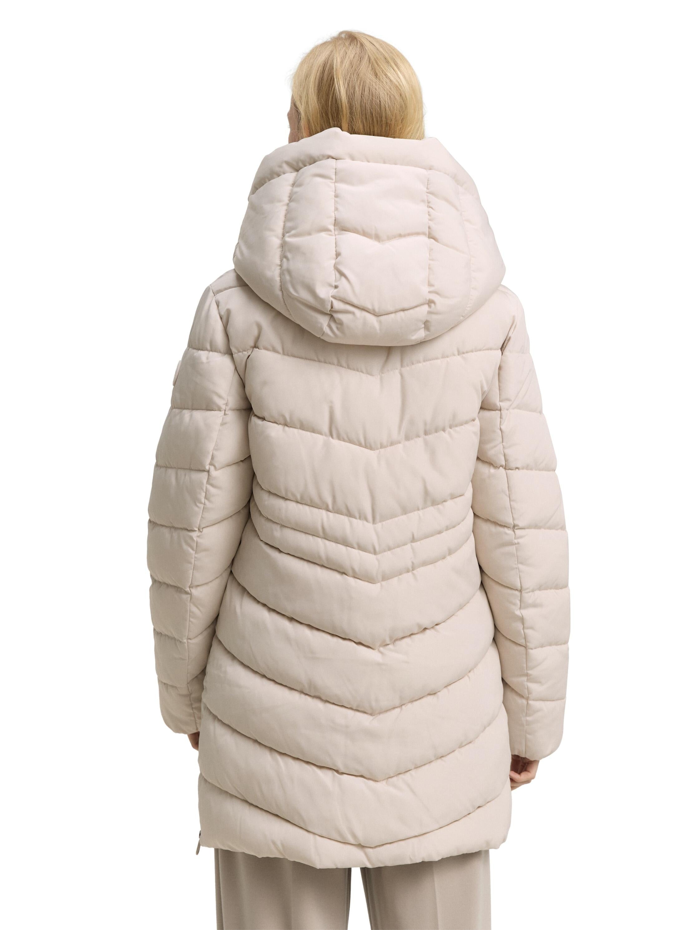 Steppjacke mit Kapuze - 27609-cold beige - Beige