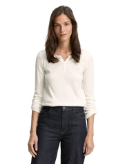Langarmshirt Regular Fit - 10315-Whisper White - Weiß
