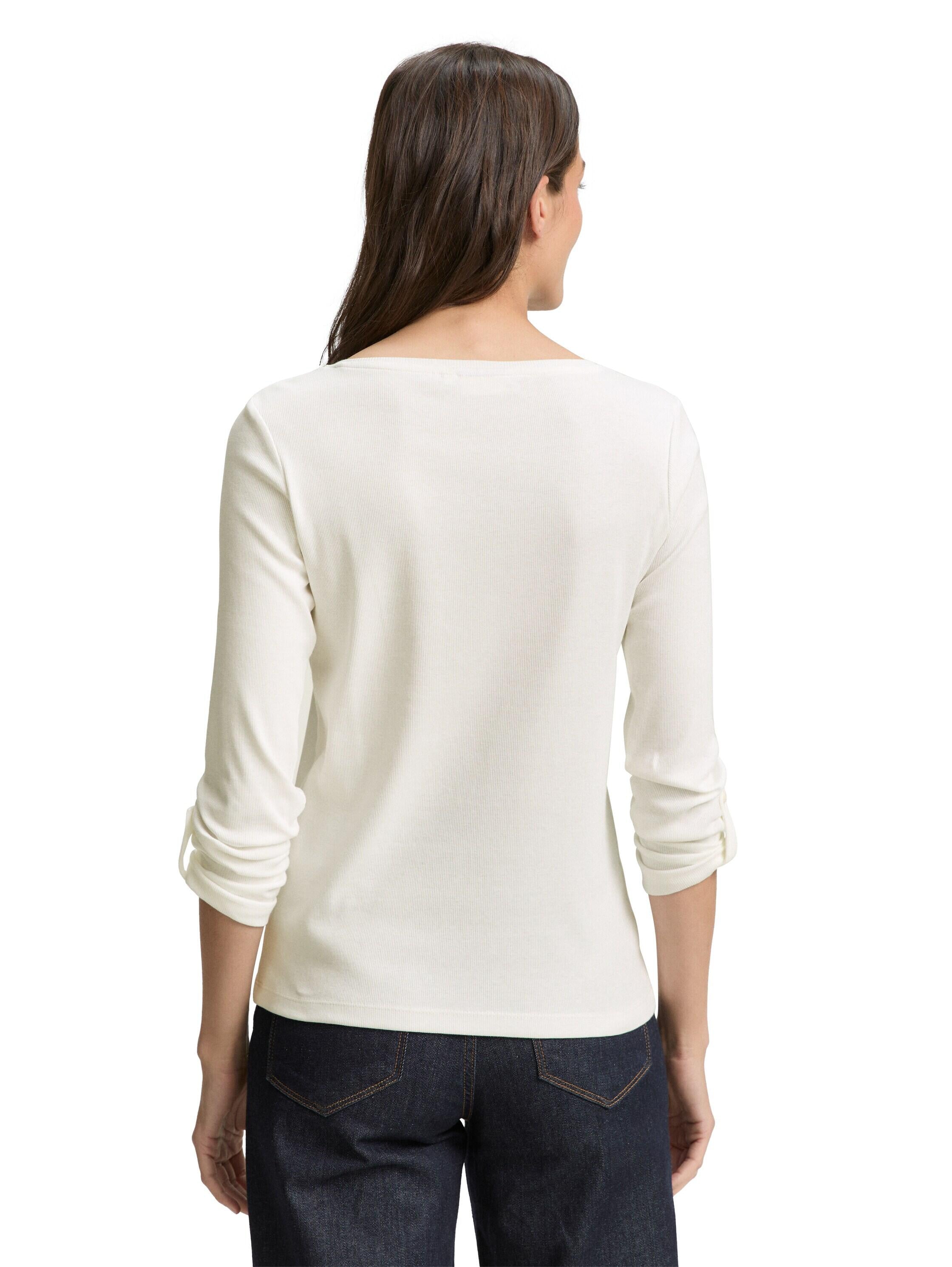 Langarmshirt Regular Fit - 10315-Whisper White - Weiß