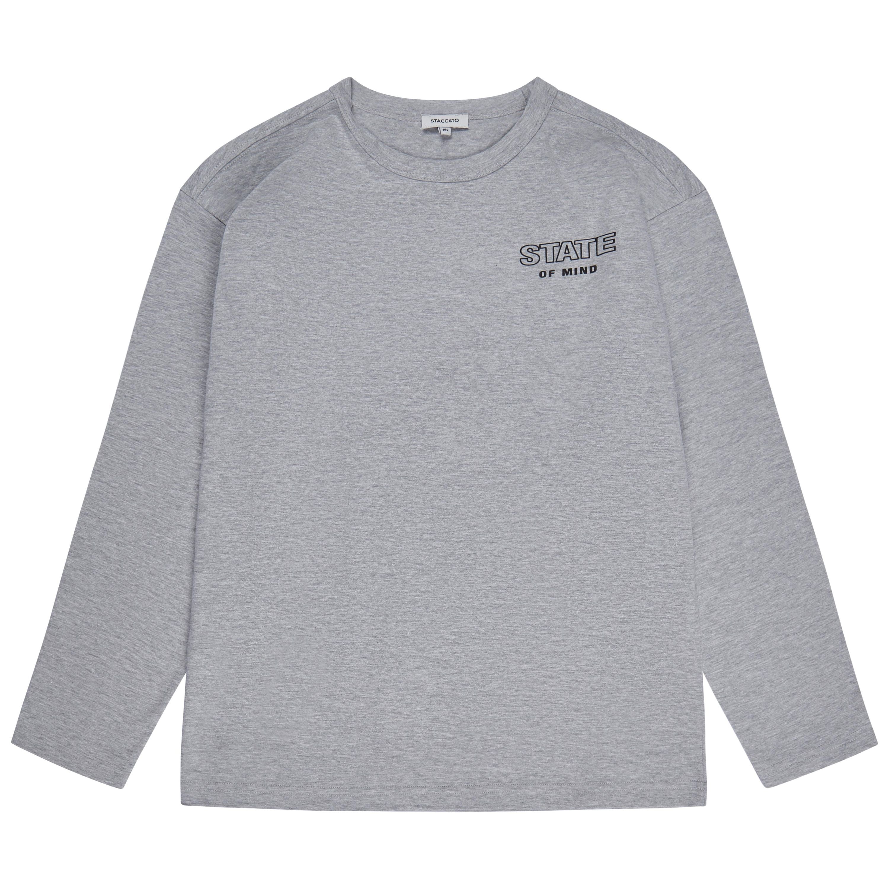 Langarmshirt aus Baumwolle - 802 GREY MEL - Grau