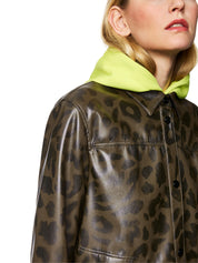 Kunstlederhemd mit Leopardenmuster - 595 - Khaki