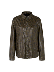 Kunstlederhemd mit Leopardenmuster - 595 - Khaki