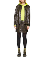 Kunstlederhemd mit Leopardenmuster - 595 - Khaki