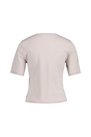 Strick-T-Shirt aus Viskosemix - 702 - Beige