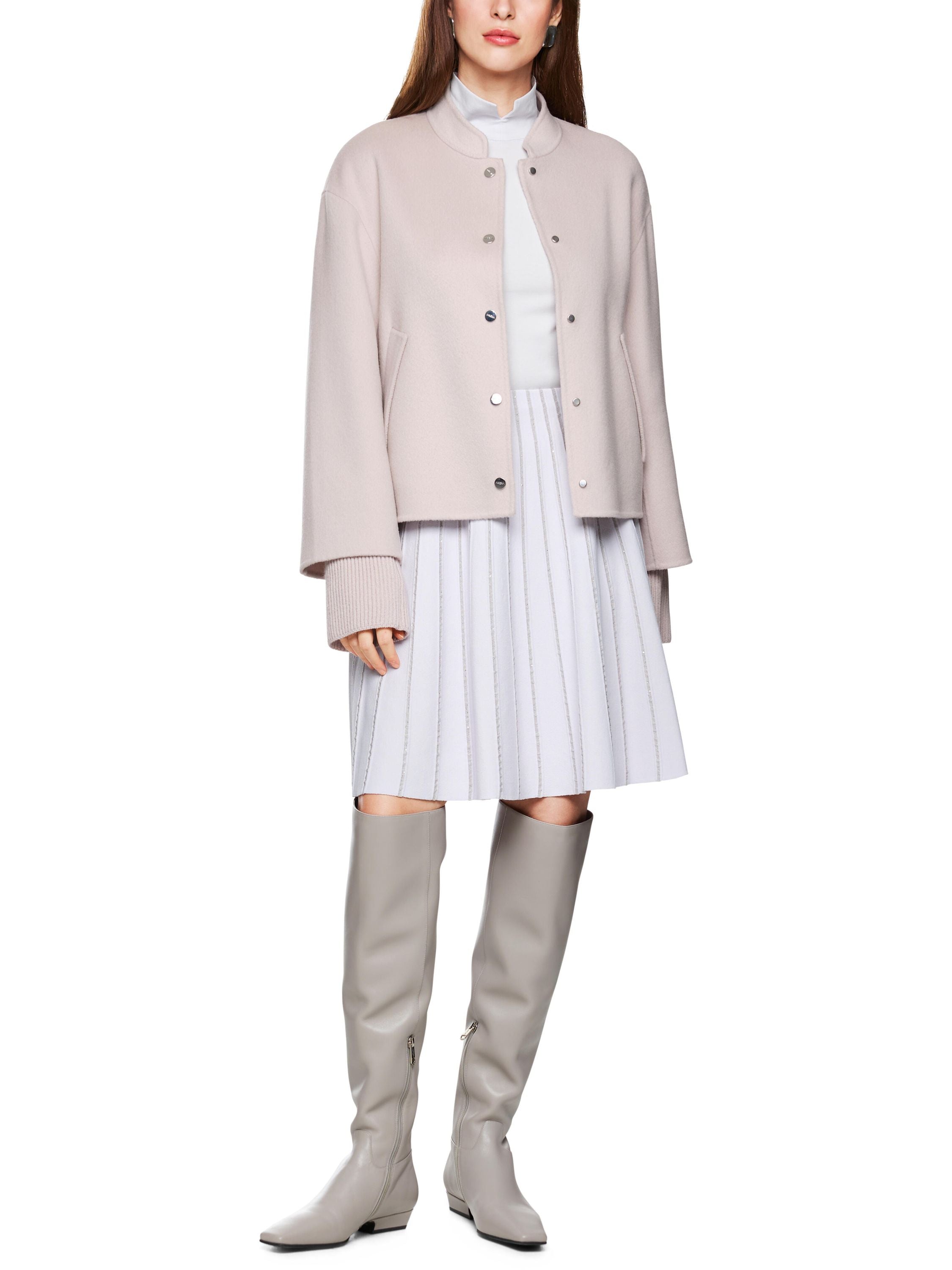 Wolljacke mit Stehkragen - 702 - Rosa