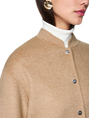 Wolljacke mit Stehkragen - 625 - Braun