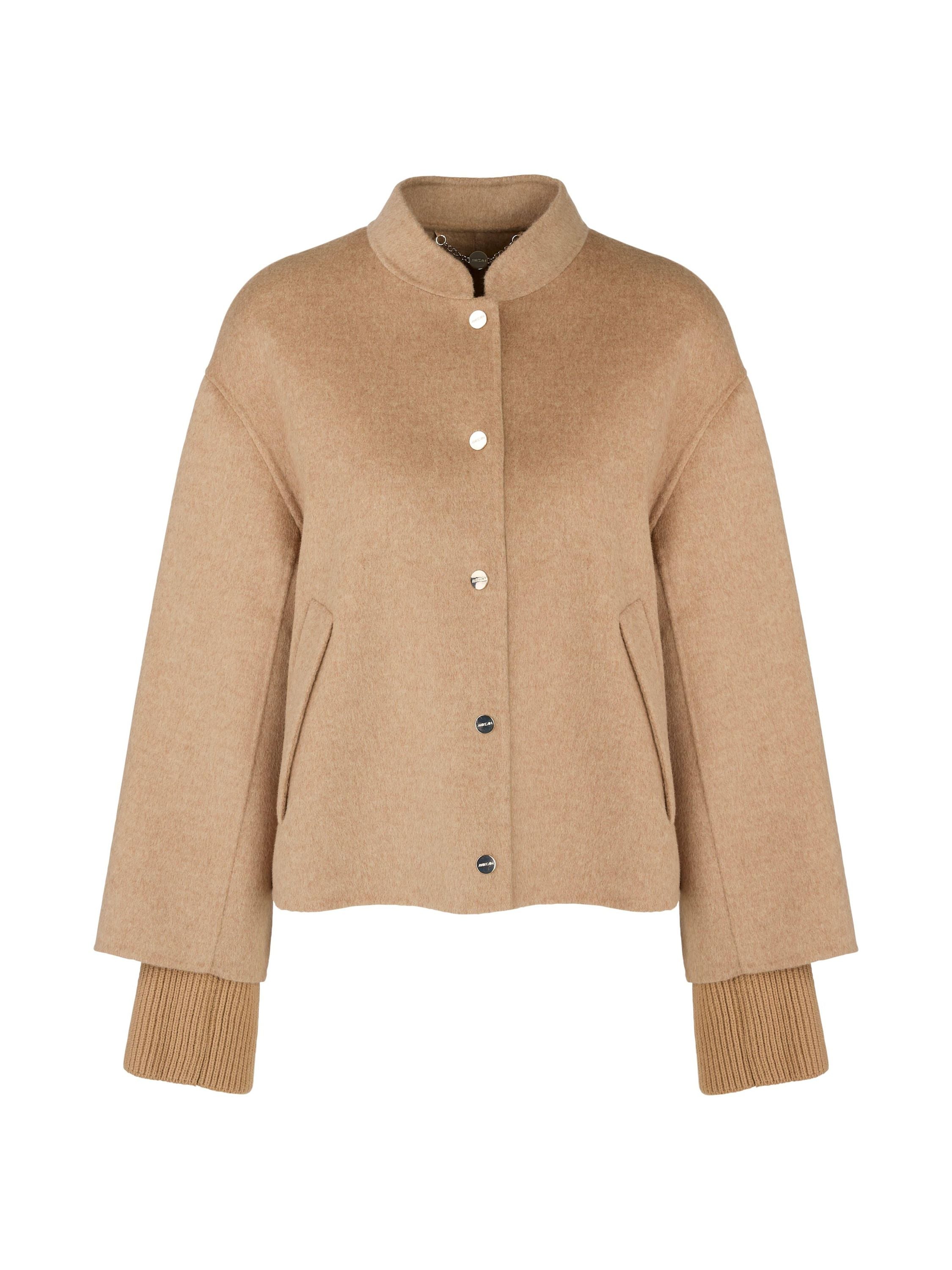 Wolljacke mit Stehkragen - 625 - Braun