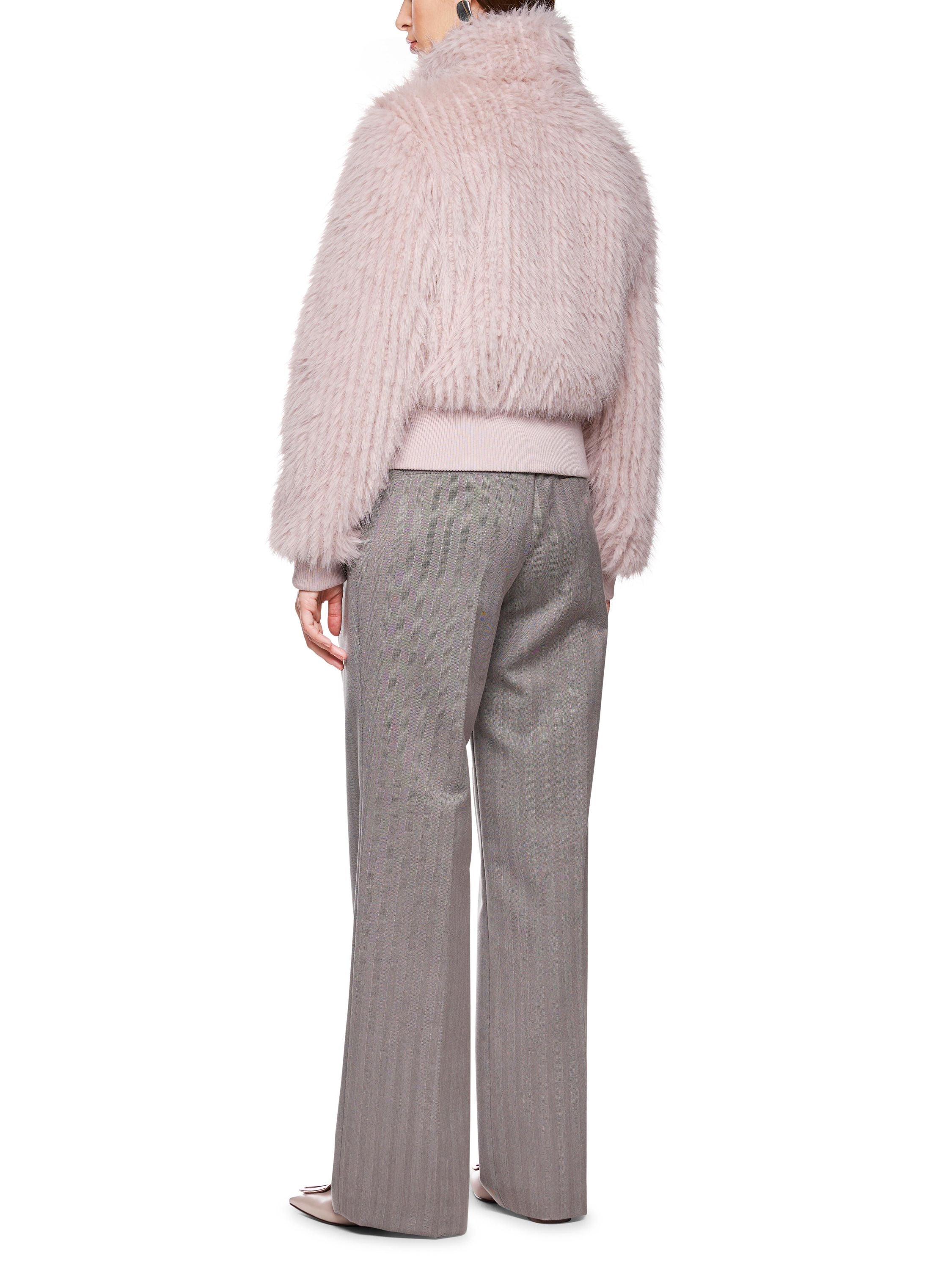 Kunstpelzjacke mit Stehkragen - 702 - Rosa