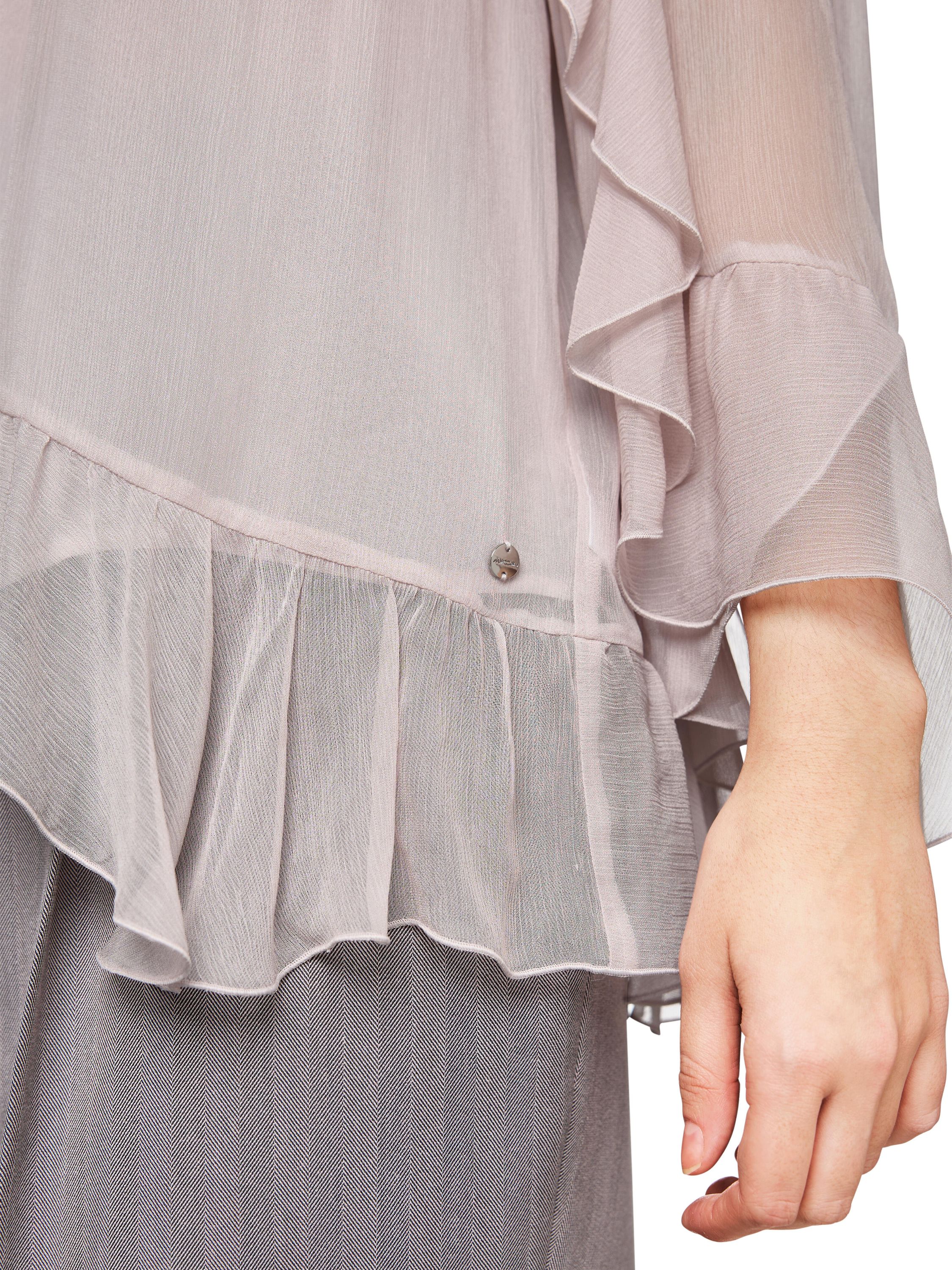 Volantbluse aus Viskose - 702 - Beige