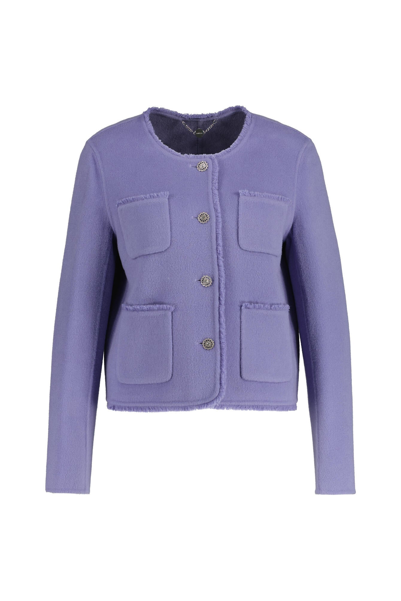 Wolljacke mit Rundhalsausschnitt - 774 - Violett