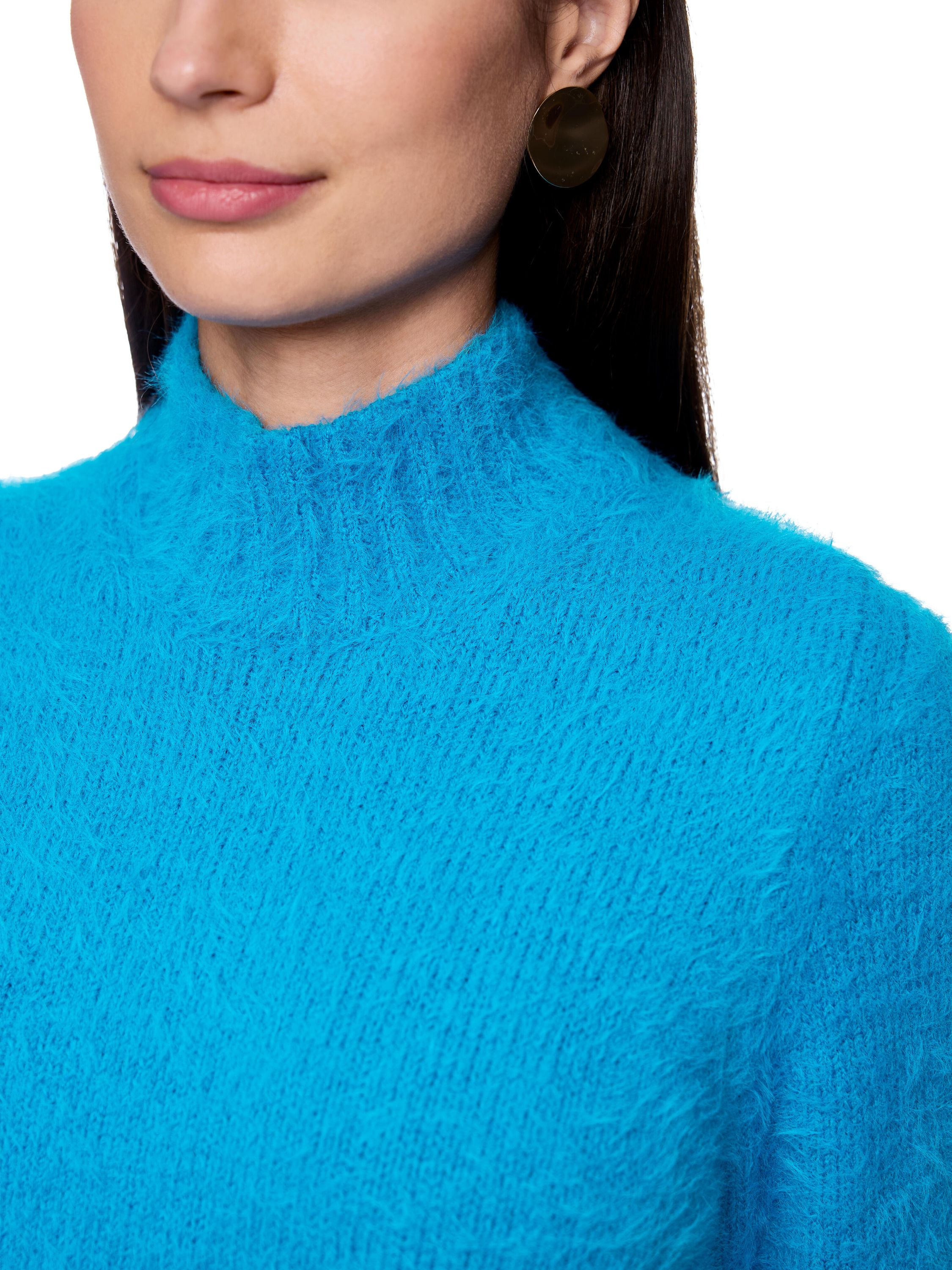 Strick-T-Shirt aus Wollmix - 345 - Blau
