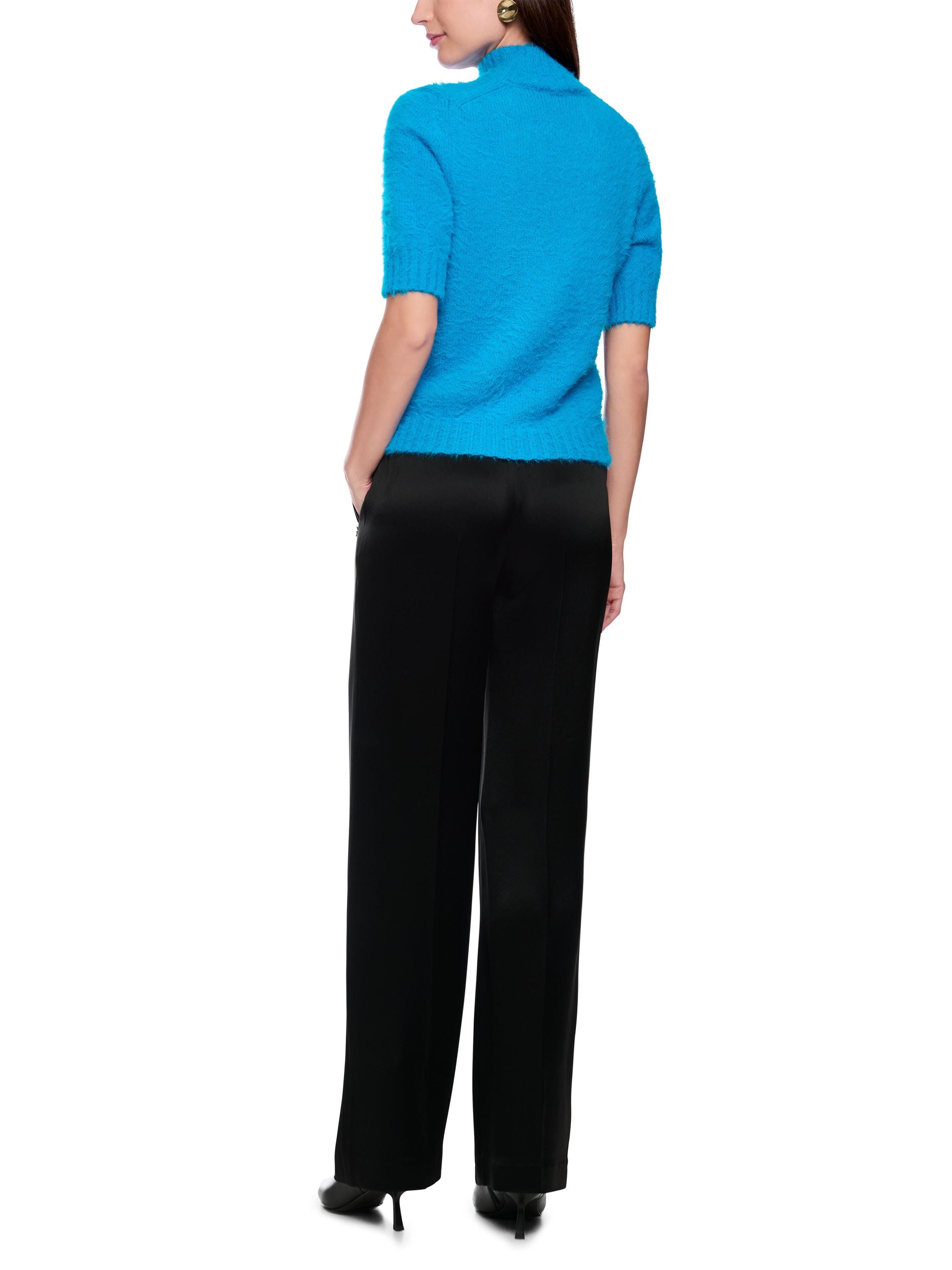 Strick-T-Shirt aus Wollmix - 345 - Blau